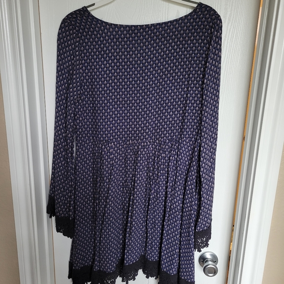 Navy Patterned Mini Dress - Picture 5 of 7
